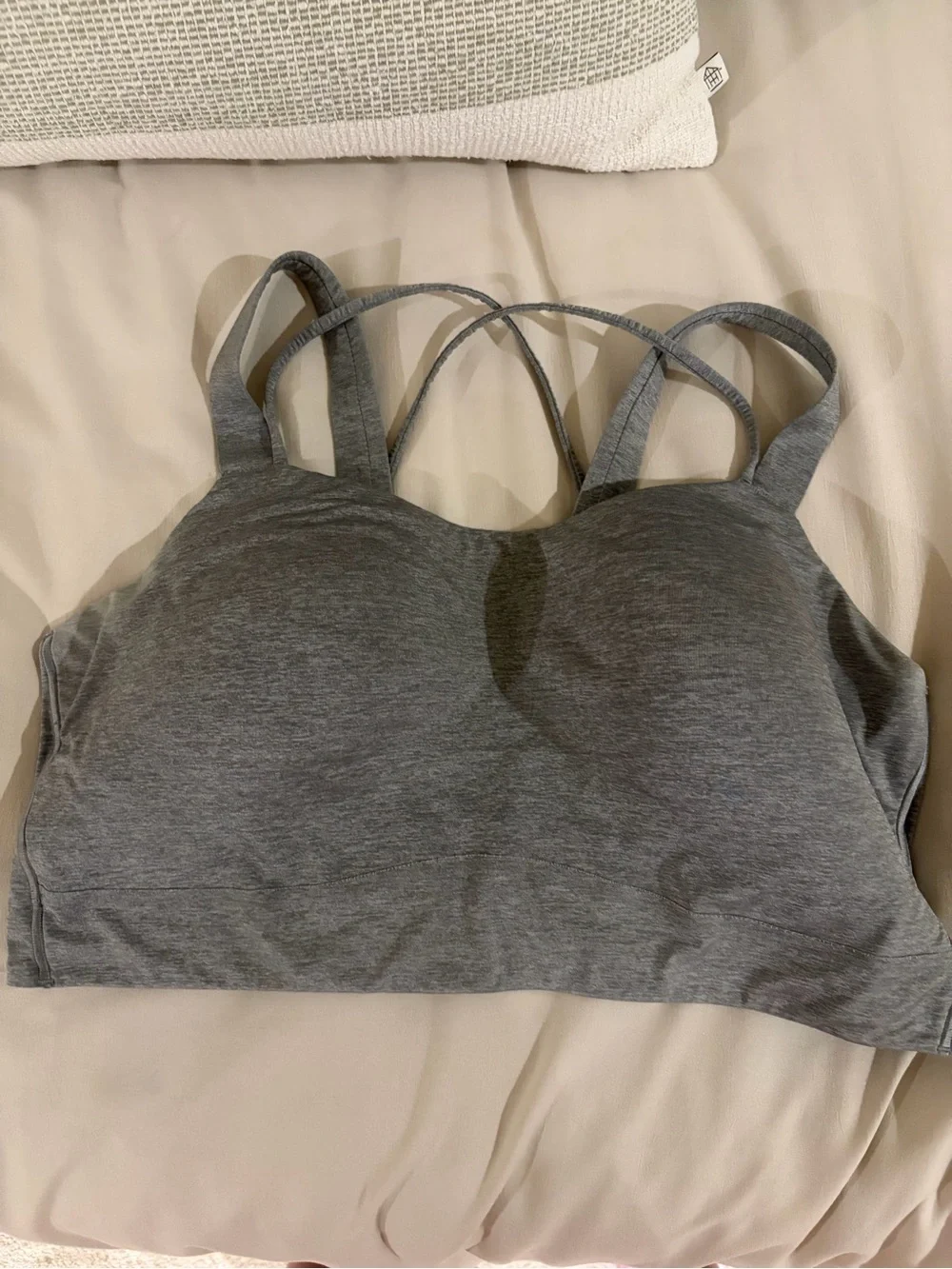 Lululemon Like a Cloud Longline Bra D/DD Cup Heathered Raceway Grey Size 14